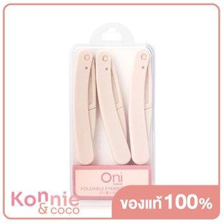 Oni Foldable Eyebrow Razor 3pcs #Sakura Pink มีดกันคิ้ว สีชมพูซากุระ 3 ชิ้น.