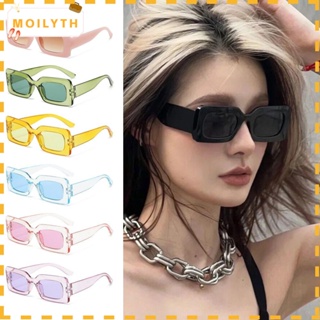 Moilyth Y2K แว่นตากันแดด ทรงสี่เหลี่ยมผืนผ้า สีแคนดี้ สไตล์สตรีท สําหรับผู้หญิง และผู้ชาย 90s