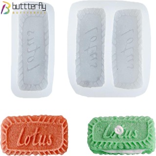 Buttterfly แม่พิมพ์ซิลิโคน รูปบิสกิต 6*3.2*0.8 ซม. 7*3*0.8 ซม. สีขาว สําหรับทําสบู่ คุกกี้ แฮนด์เมด 2 ชิ้น