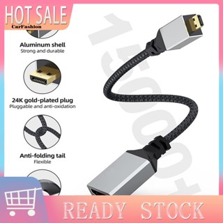 &lt;CarFashion&gt; อะแดปเตอร์สายเคเบิลส่งสัญญาณข้อมูล 4K 60Hz 1080P ถัก Mini HDMI เป็น HDMI อุปกรณ์เสริม สําหรับแล็ปท็อป