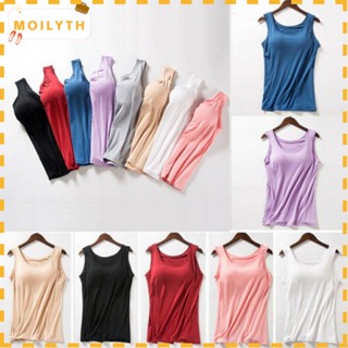 Moilyth เสื้อครอปท็อปเซ็กซี่ ระบายอากาศได้ดี สีพื้น