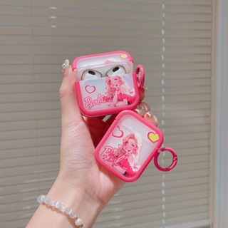 เคสหูฟังเจลนิ่ม กันกระแทก ลายเจ้าหญิงบาร์บี้ สีชมพู สําหรับ AirPods 1 2 Pro 3 (2021) Pro 2