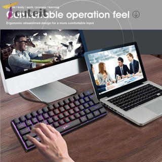 Tcuteit HXSJ V700 คีย์บอร์ดแบ็คไลท์ RGB 61 คีย์ มีสาย USB สําหรับคอมพิวเตอร์ PC Gamer