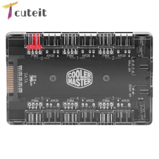 Tcuteit อะแดปเตอร์ฮับพัดลม 1 เป็น 6 PWM ARGB 4 Pins PWM 3 Pins RGB