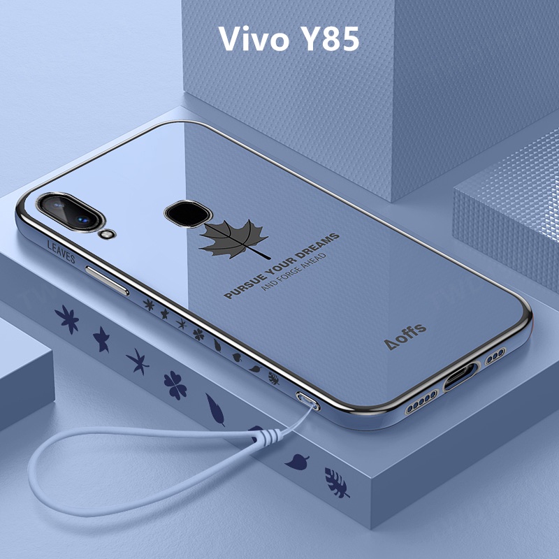 ปลอก Vivo Y85 เคสชุบฝาครอบใบเมเปิ้ลเคสโทรศัพท์ TPU แบบนุ่ม Vivo Y85