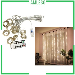 [Amleso] สายไฟหิ่งห้อย Led 300 ดวง 3x3 เมตร ชาร์จ USB สําหรับตกแต่งปาร์ตี้คริสต์มาส