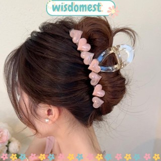 WISDOMEST กิ๊บติดผมอะคริลิคใส รูปหัวใจ น้ําหนักเบา สไตล์วินเทจ แฟชั่นฤดูร้อน