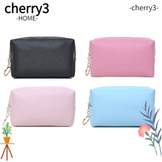 Cherry3 กระเป๋าเครื่องสําอาง ทรงแปดเหลี่ยม สีพื้น สําหรับครัวเรือน