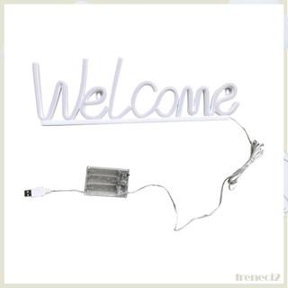 [Freneci2] ป้ายไฟนีออน Welcome ใช้แบตเตอรี่ สําหรับตกแต่งหน้าต่างห้องเกม