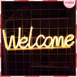 [lswbd] ป้ายไฟนีออน Welcome ใช้แบตเตอรี่ สําหรับตกแต่งหน้าต่างห้องเกม