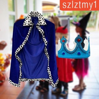 [szlztmy1] ชุดเสื้อคลุม และมงกุฎ อุปกรณ์เสริม สําหรับปาร์ตี้วันหยุด การแสดงบนเวที