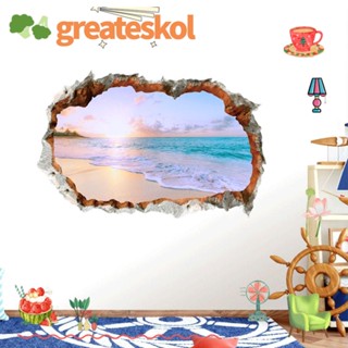 Greateskol สติกเกอร์ติดผนัง, ไวนิลกันน้ําแตก, การศึกษาทีวี Sunny Beach ห้องนอน