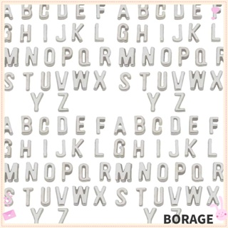 Borag จี้ตัวอักษร A-Z โลหะผสมสังกะสี สีเงิน สําหรับทําเครื่องประดับ สร้อยข้อมือ DIY