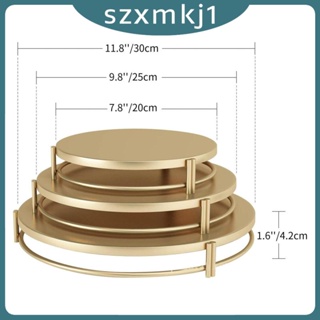 [Szxmkj1] ชุดถาดเสิร์ฟเค้ก แบบโลหะ สําหรับงานปาร์ตี้วันเกิด 3 ชิ้น
