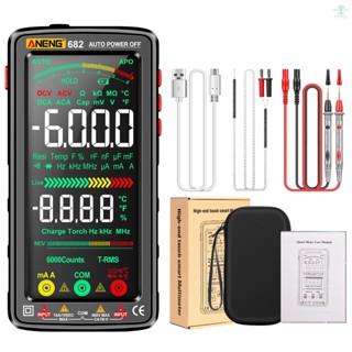 ANENG 682 6000 Counts Large LCD Digital Multimeter Smart Anti-burn Rechargeable Universal Meter VA Reverse Screen NCV Tester with Flashlight for Voltage Current Resistance Capacitance Temperature Frequency On/Off Diode Measurement