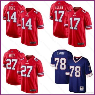 เสื้อกีฬาแขนสั้น ลายทีมชาติฟุตบอล NP2 Buffalo Bills NFL Allen White Smith ทรงหลวม สําหรับผู้ชาย และผู้หญิง PN2