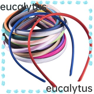 Eucalytus1 ที่คาดผม ผ้าซาติน 1 ซม. สีพื้น หลากสี สําหรับเด็กผู้หญิง DIY