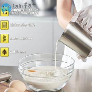 Janfat ถ้วยตวงกาแฟ สเตนเลส ทําความสะอาดได้ สีเงิน 500 มล.