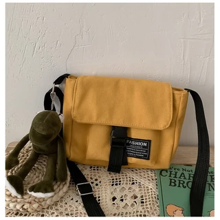 【พร้อมส่ง】miss bag fashion กระเป๋าสะพายข้าง ผ้าแคนวาส รุ่น D-1515