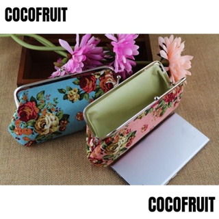 Cocofruit กระเป๋าถือ กระเป๋าสตางค์ ผ้าแคนวาส ลายดอกไม้ ใส่เหรียญ ลิปสติก บัตร เครื่องสําอาง สําหรับสตรี