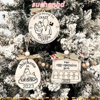 Suchenhd จี้ไม้รูปไข่ไก่น่ารัก สําหรับตกแต่งต้นคริสต์มาส