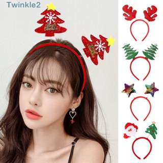 Twinkle ที่คาดผมพลาสติก ลายซานตาคลอส ต้นคริสต์มาสน่ารัก เครื่องประดับ สําหรับผู้ใหญ่ และเด็ก