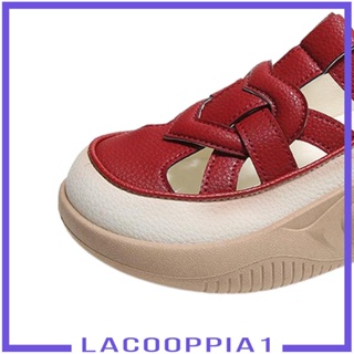 [Lacooppia1] รองเท้าแตะ หนัง PU กันลื่น เหมาะกับเดินชายหาด แฟชั่นฤดูร้อน สําหรับผู้หญิง