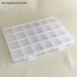 [SpringSAutumnW] กล่องพลาสติกใส 24 ช่อง สําหรับใส่เครื่องประดับ ต่างหู ลูกปัด สกรู