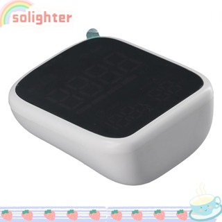 SOLIGHTER 3-in-1 มอนิเตอร์ PM2.5 เครื่องตรวจจับคุณภาพอากาศ WiFi เซนเซอร์ความแม่นยําสูง หน้าจอ LED อุณหภูมิความชื้น สีขาว สําหรับเดินทาง โรงแรม รถยนต์