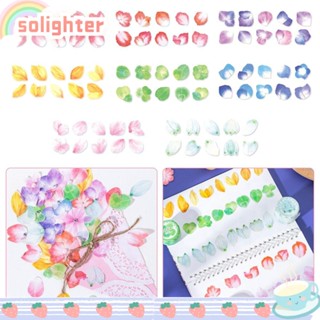 SOLIGHTER เทปสติกเกอร์ ลายดอกไม้ กลีบดอกไม้ DIY สําหรับตกแต่ง 200 ชิ้น