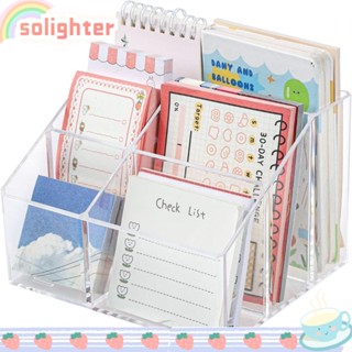 Solighter กล่องพลาสติก อเนกประสงค์ สีขาว สําหรับใส่ดินสอ อุปกรณ์สํานักงาน