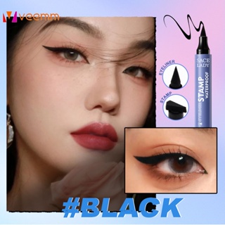 Sace Lady 2 In 1 อายไลเนอร์ Double HEAD ปากกาอายไลเนอร์กันน้ำสำหรับ CAT EYE Winged Eye เครื่องสำอางค์แสตมป์ปีกอายไลเนอร์ veemm