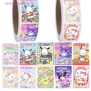 SANRIO Strongaroetrtu สติกเกอร์ฉลากซีล ลายการ์ตูนอนิเมะ Kulomi Hello Kitty สําหรับติดบรรจุภัณฑ์เบเกอรี่ 500 ชิ้น ต่อม้วน