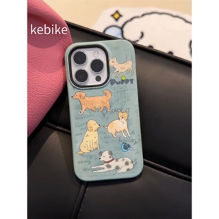 เคสโทรศัพท์มือถือ กันตก ป้องกัน ลายกราฟฟิตี้สุนัขน่ารัก สีเขียว สําหรับ Apple Iphone 14promax 13 11 14pro 13pro 14