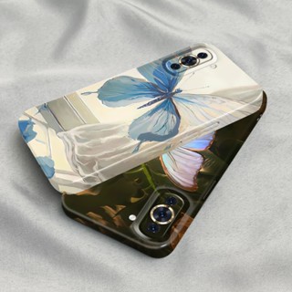 เคสโทรศัพท์มือถือ PC แข็ง ปิดด้านหลัง ลายดอกทานตะวัน ผีเสื้อ แวววาว สําหรับ Huawei Nova 10 Pro 9 SE 7 7i 7 Pro SE 6 SE 4 P20 P30 P40 Lite Mate 20