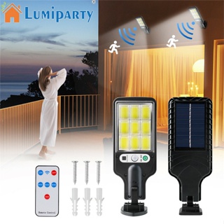 Lumiparty โคมไฟ Led 108cob พลังงานแสงอาทิตย์ กันน้ํา ตรวจจับการเคลื่อนไหว สําหรับติดตกแต่งผนังบ้าน สวนกลางแจ้ง