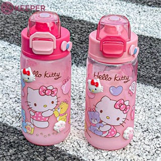 Hello Kitty ขวดน้ำแฟชั่นและทนทาน - แก้วน้ำมีสไตล์และพกพาสำหรับเด็กผู้หญิงแก้วพกพาฤดูร้อนวัสดุคุณภาพสูง 【keeper】