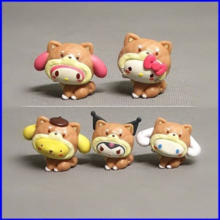 Gp1 โมเดลฟิกเกอร์ Sanrio Kuromi Melody Cinnamoroll Purin Hello Kitty Shiba Inu PG1 ของเล่นสําหรับเด็ก 5 ชิ้น