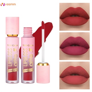 Matte Lip Glaze Waterproof Non-stick Cup ลิปกลอสแต่งหน้าไม่ซีดจาง veemm