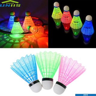 Uniis ลูกแบดมินตัน LED พลาสติก เรืองแสงในที่มืด กลางแจ้ง หลากสี สําหรับฝึกแบดมินตัน 2 3 4 8 ชิ้น