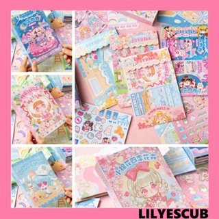 Lilyescub หนังสือผ้าฝ้าย ลายการ์ตูนเจ้าหญิง 3D เสียงเงียบ แฮนด์เมด DIY เพื่อการเรียนรู้