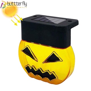 Buttterfly โคมไฟ Led พลังงานแสงอาทิตย์ กันน้ํา รูปฟักทอง สําหรับตกแต่งบันได ฮาโลวีน กลางแจ้ง