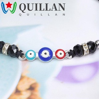 Quillan สร้อยข้อมือเชือกถัก อัลลอย ประดับลูกปัดปีศาจนําโชค ปรับได้ อุปกรณ์เสริม สําหรับตกแต่งเครื่องประดับ