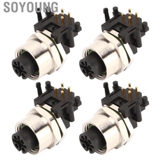 Soyoung steering for boat 4pcs Electrical Aviation Socket Connector M12 5Pin Aluminum Alloy  RV Boat accessories