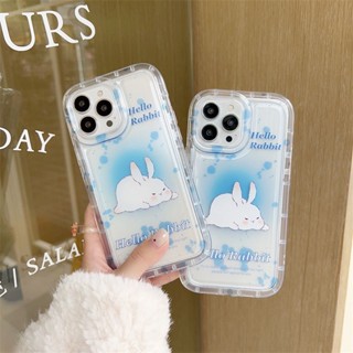 Yiki|เคสโทรศัพท์มือถือ TPU นิ่ม ลายกระต่ายน่ารัก สีฟ้า สําหรับ Xiaomi POCO X5 Pro X3 Pro X3 M5S M5 M3 M2 Pro 13 Pro 13 12T Pro 12S 12 11 Lite 11 Pro 11 10S