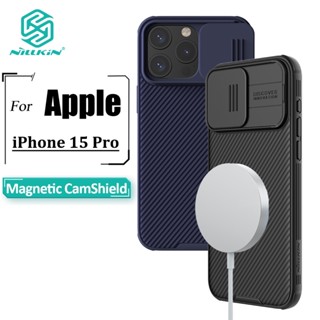 Nillkin CamShield Pro เคสโทรศัพท์ แม่เหล็ก สําหรับ iPhone 15 Pro เคสกล้อง เลื่อน ป้องกัน PC แข็ง + TPU กันกระแทก ฝาหลัง