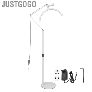 Justgogo Half Moon Floor Light  Adjustable 20W Extendable Lamp  with Phone Holder for Beauty Salon