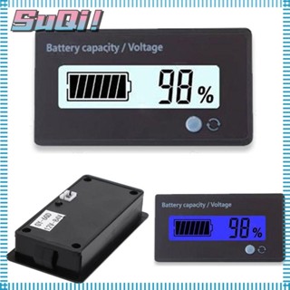 Suqi เครื่องวัดแรงดันไฟฟ้าแบตเตอรี่ DC 12-72V หน้าจอ LCD ความแม่นยําสูง