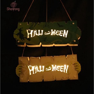 Shanrong ฟักทองฮาโลวีน ป้ายไฟ ลาย Happy Halloween น่ารัก สร้างสรรค์ สําหรับตกแต่งบ้าน ปาร์ตี้ฮาโลวีน