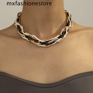 Mxfashione สร้อยคอโซ่ พังก์ ฮิปฮอป ของขวัญ ปาร์ตี้ หลายชั้น บุคลิกภาพ กระดูกไหปลาร้า โซ่